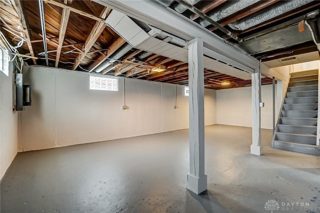 basement with a wealth of natural light