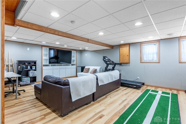 living room featuring light hardwood / wood-style flooring