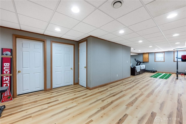 interior space with light hardwood / wood-style floors