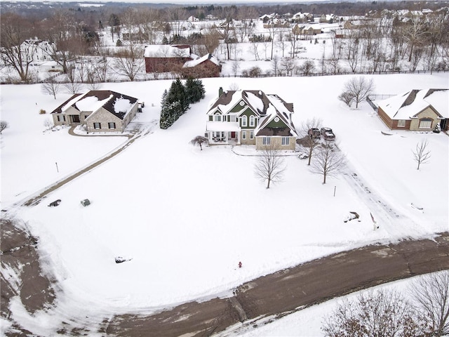 view of snowy aerial view