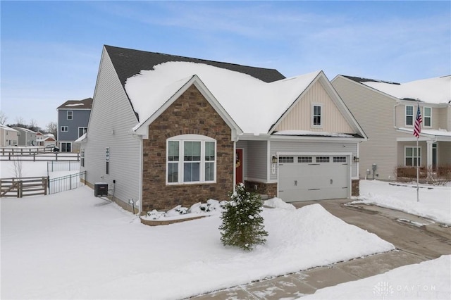 view of front of property with central AC