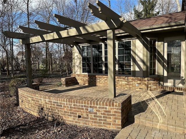 view of patio / terrace featuring a pergola