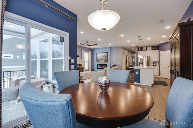 dining room featuring light hardwood / wood-style floors