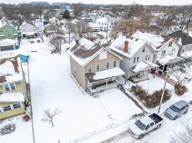 view of snowy aerial view