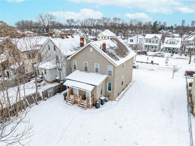 view of snowy aerial view