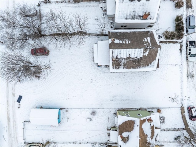 view of snowy aerial view