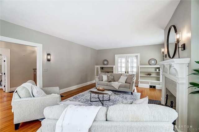 living room featuring light hardwood / wood-style flooring