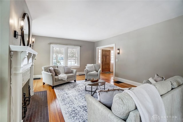 living room featuring hardwood / wood-style flooring