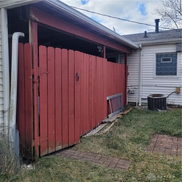 view of property exterior with central AC unit