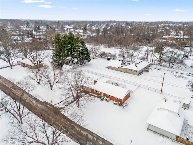 view of snowy aerial view