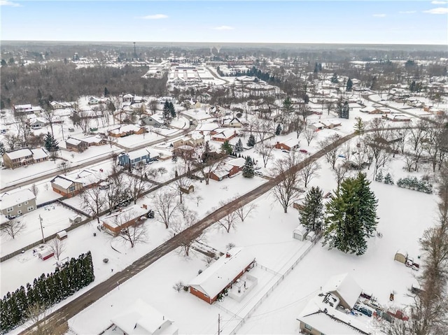 view of snowy aerial view