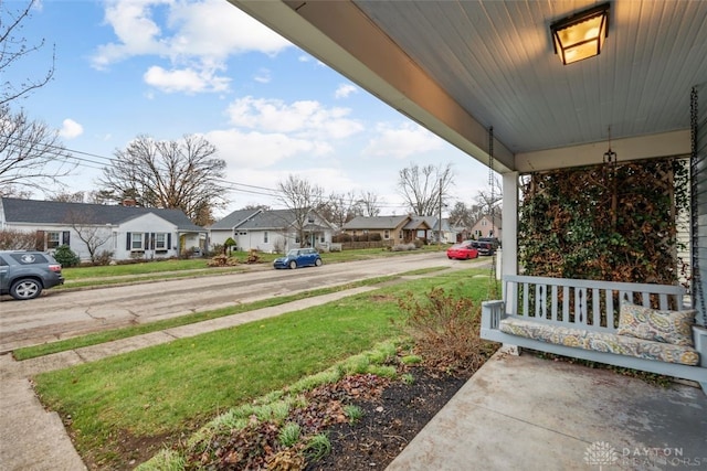 view of yard with a porch