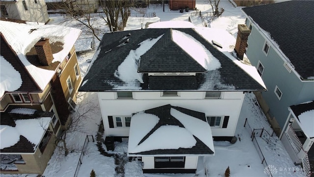 view of snowy aerial view