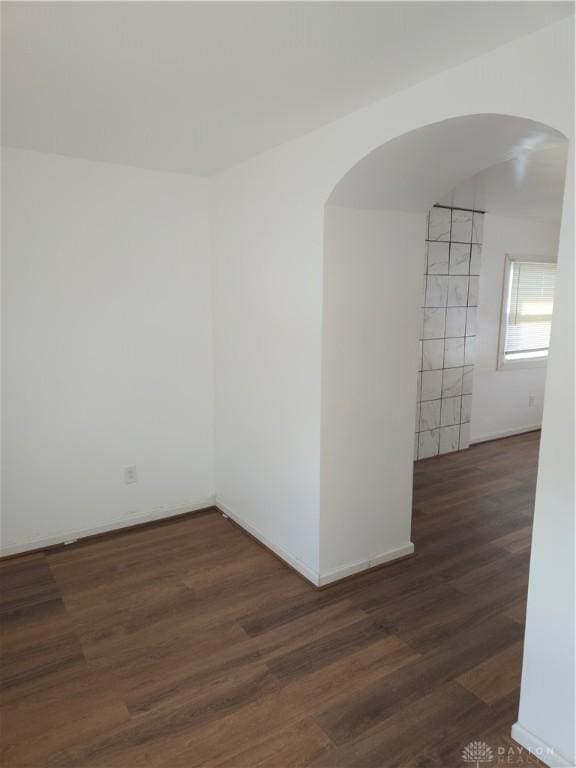 unfurnished room featuring dark hardwood / wood-style floors