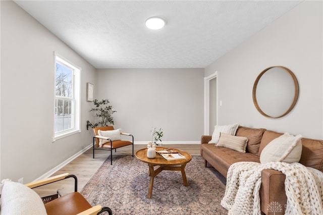 living room with light wood-type flooring