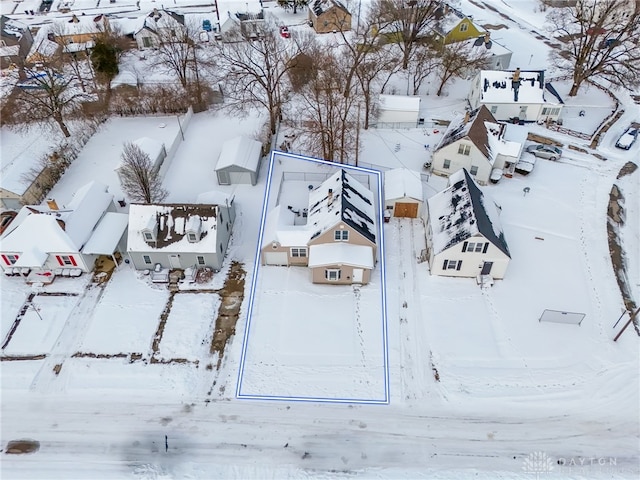 view of snowy aerial view