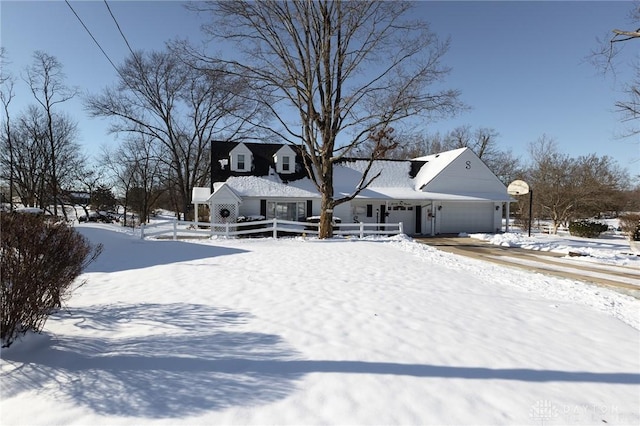 view of front of home with a garage