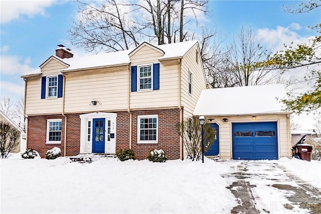 view of front of house with a garage