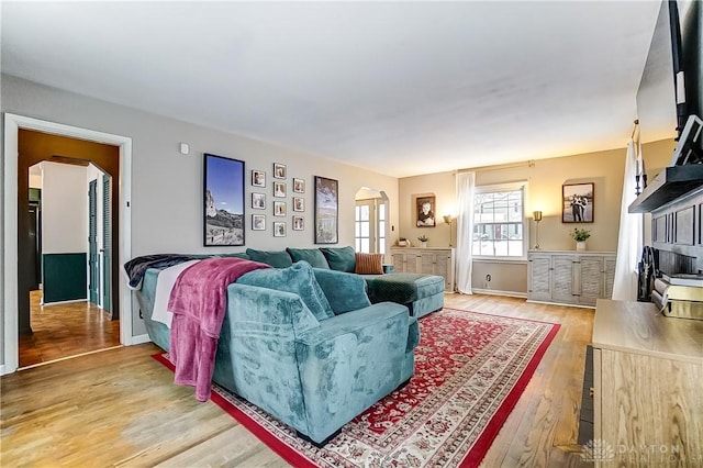 living room featuring hardwood / wood-style flooring