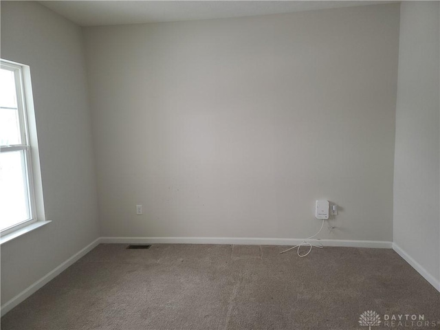 unfurnished room featuring carpet and a healthy amount of sunlight