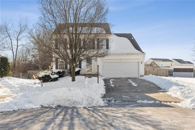 view of front of house with a garage