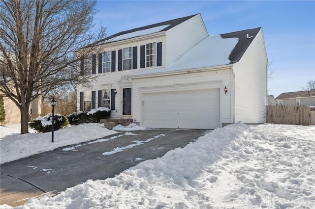 view of front of house with a garage