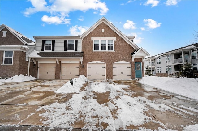 view of front of house with a garage