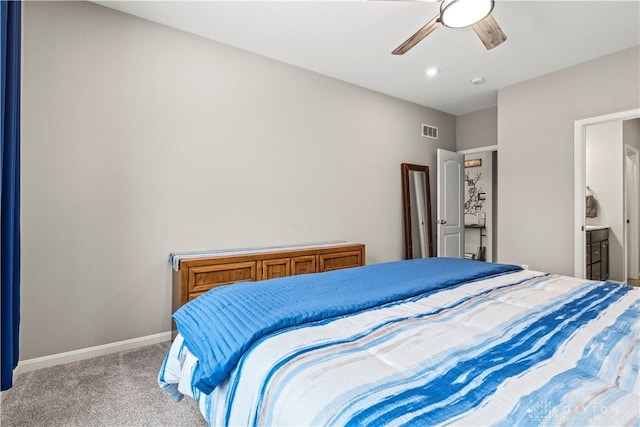 1189 Heathgate Way, Fairborn, OH 45324 - bedroom with a ceiling fan, carpet floors, baseboards, and visible vents
