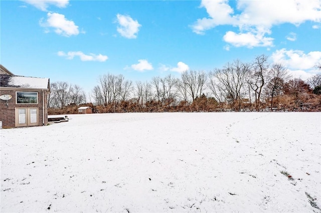 view of snowy yard