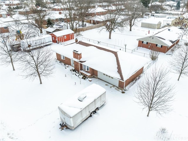 view of snowy aerial view