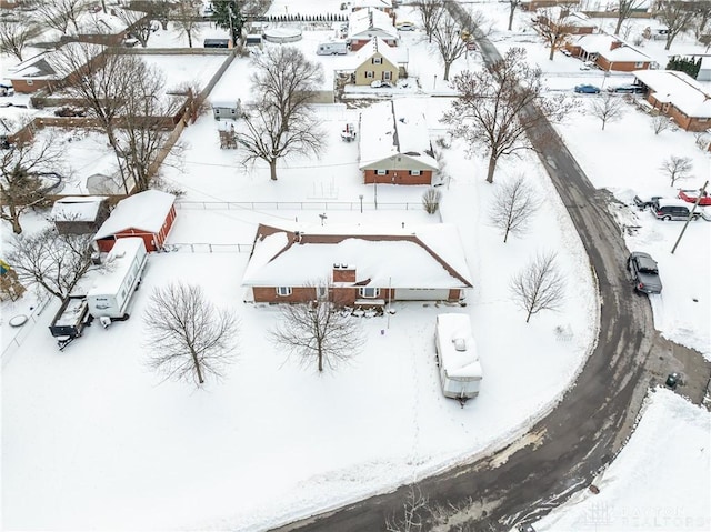 view of snowy aerial view