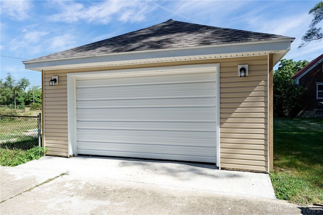 view of garage