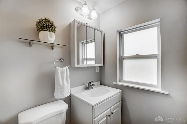 bathroom with toilet and vanity