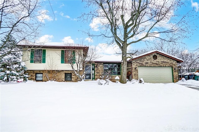 split level home with a garage