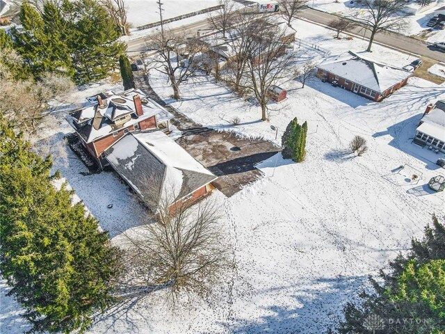 view of snowy aerial view