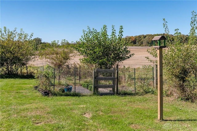 view of yard with fence