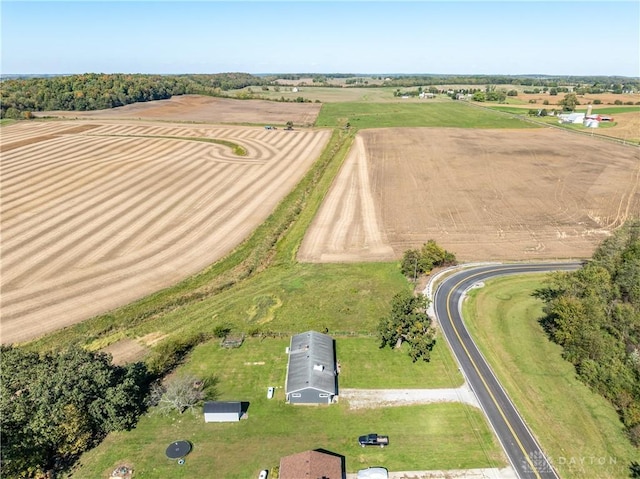 drone / aerial view with a rural view