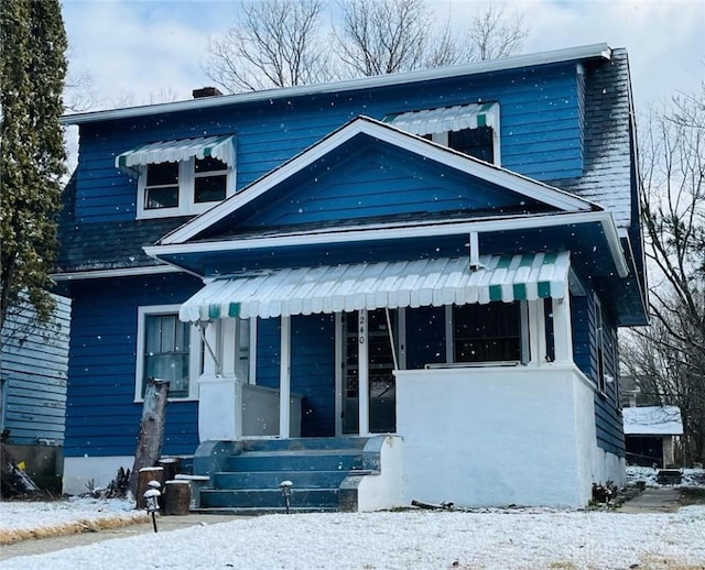 view of front of property with a porch