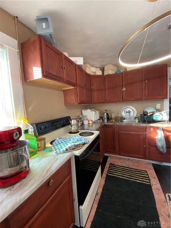 kitchen with white electric stove