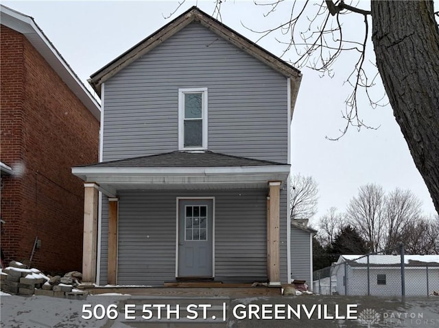 view of front of home with a porch