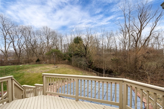 deck with a lawn