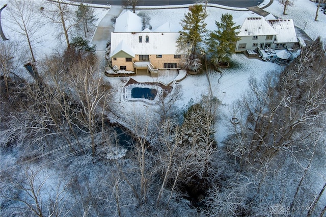 view of snowy aerial view