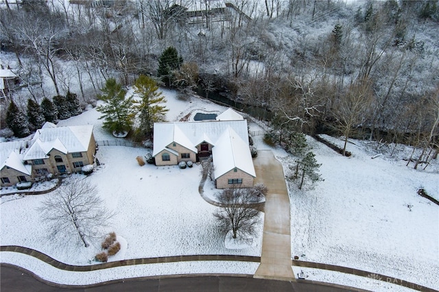 view of snowy aerial view