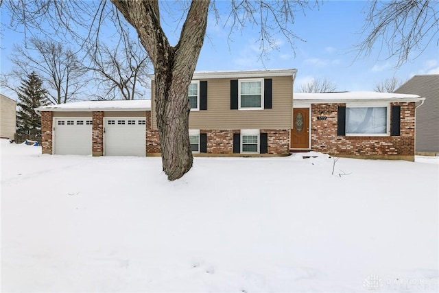 split level home with a garage