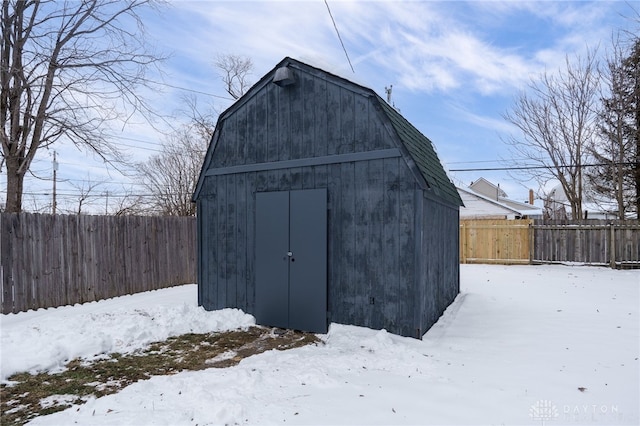 view of snow covered structure