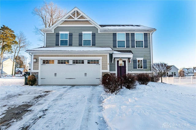 view of front of house featuring a garage