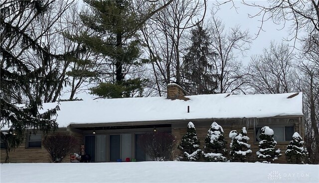 view of snow covered exterior