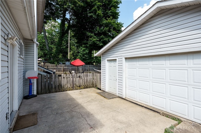 view of garage