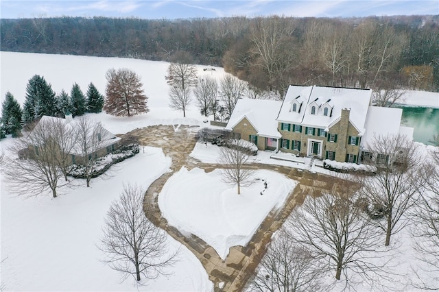 view of snowy aerial view