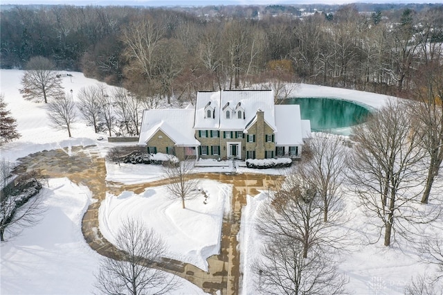 view of snowy aerial view